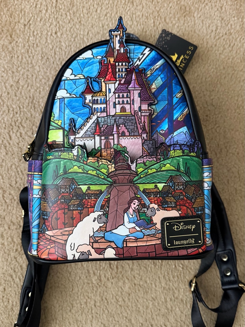 Disney Loungefly Beauty and the Beast Stained Glass Mini Backpack